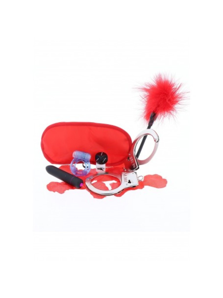 Kit Jocuri Erotice – Vibrator, Inel Falic, Frustă, Zaruri Erotice, Cătușe